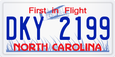 NC license plate DKY2199