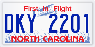 NC license plate DKY2201