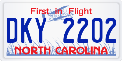 NC license plate DKY2202