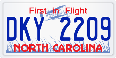 NC license plate DKY2209