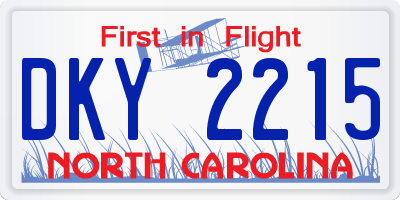 NC license plate DKY2215