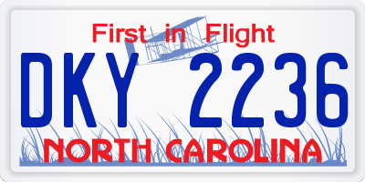 NC license plate DKY2236