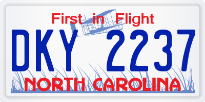 NC license plate DKY2237
