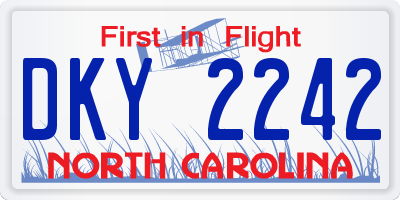 NC license plate DKY2242