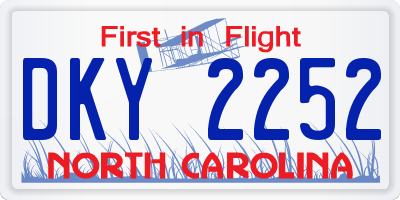 NC license plate DKY2252