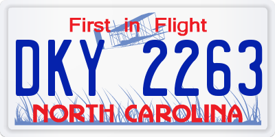 NC license plate DKY2263