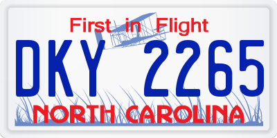NC license plate DKY2265