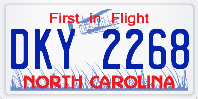 NC license plate DKY2268