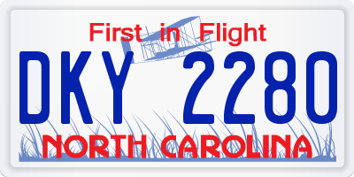 NC license plate DKY2280