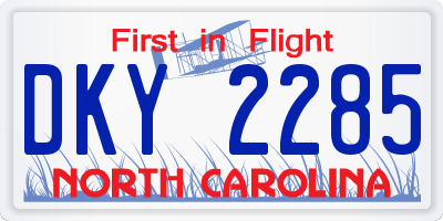 NC license plate DKY2285