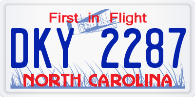 NC license plate DKY2287