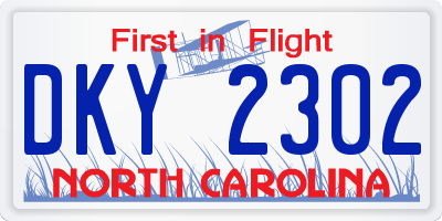 NC license plate DKY2302