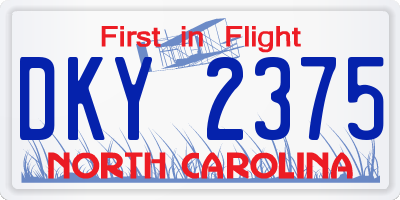 NC license plate DKY2375