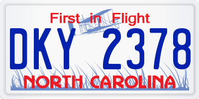 NC license plate DKY2378