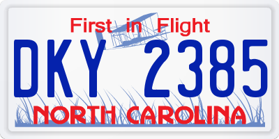 NC license plate DKY2385