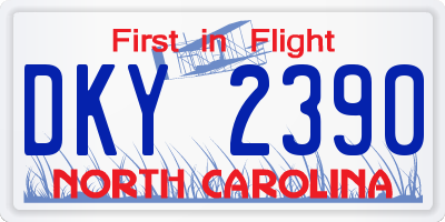 NC license plate DKY2390
