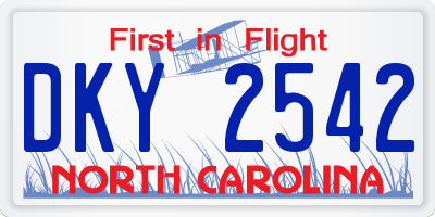 NC license plate DKY2542