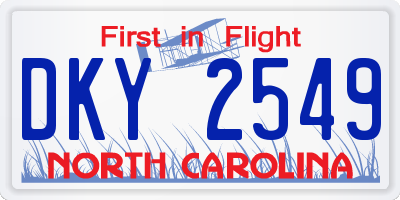 NC license plate DKY2549