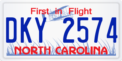 NC license plate DKY2574