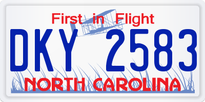 NC license plate DKY2583