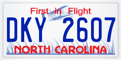 NC license plate DKY2607