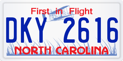 NC license plate DKY2616