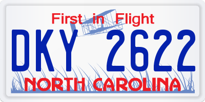 NC license plate DKY2622