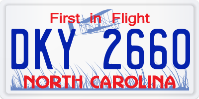 NC license plate DKY2660
