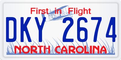 NC license plate DKY2674