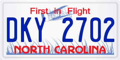 NC license plate DKY2702