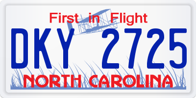 NC license plate DKY2725