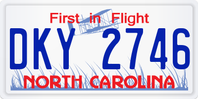 NC license plate DKY2746
