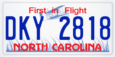 NC license plate DKY2818