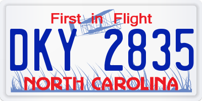 NC license plate DKY2835