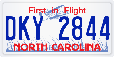 NC license plate DKY2844