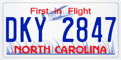 NC license plate DKY2847
