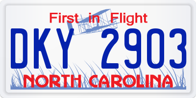NC license plate DKY2903