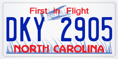 NC license plate DKY2905