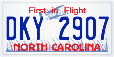 NC license plate DKY2907
