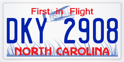 NC license plate DKY2908