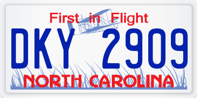NC license plate DKY2909