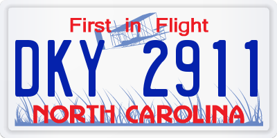 NC license plate DKY2911