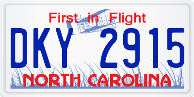 NC license plate DKY2915