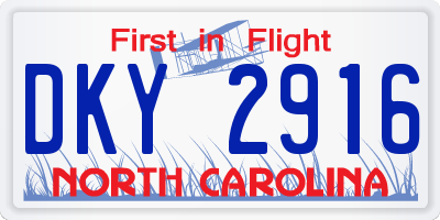NC license plate DKY2916