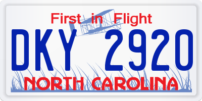 NC license plate DKY2920