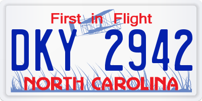 NC license plate DKY2942