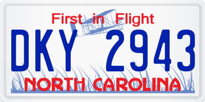 NC license plate DKY2943