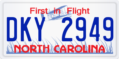 NC license plate DKY2949