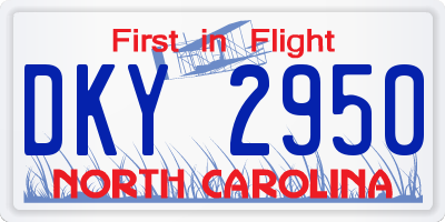 NC license plate DKY2950