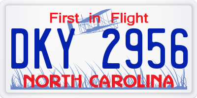 NC license plate DKY2956